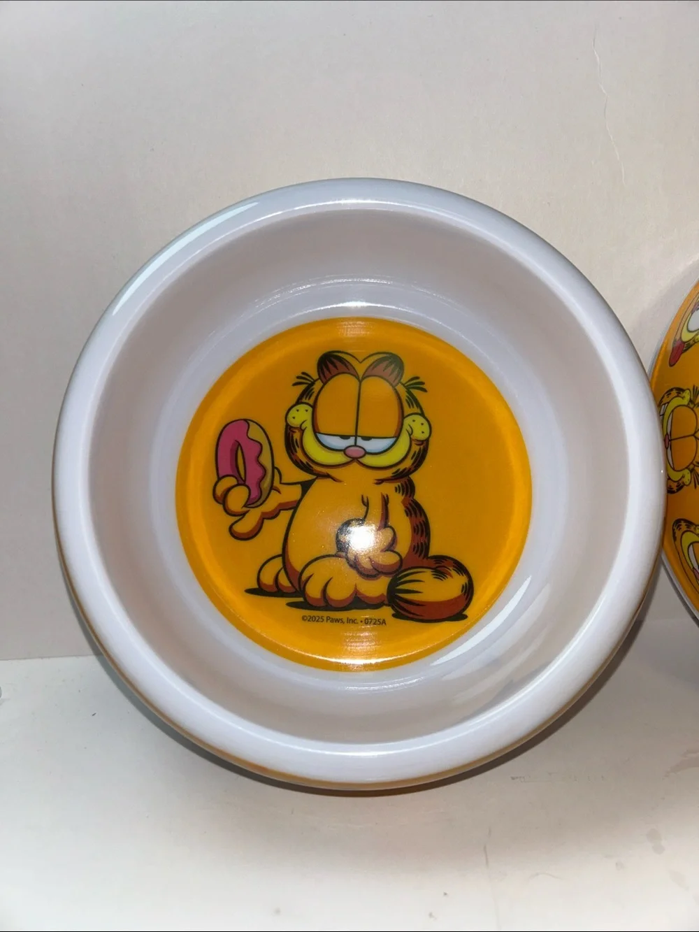 Lot Of 2 NWT Garfield Pet Bowl Dog Cat Food Water Dish 7in Diameter